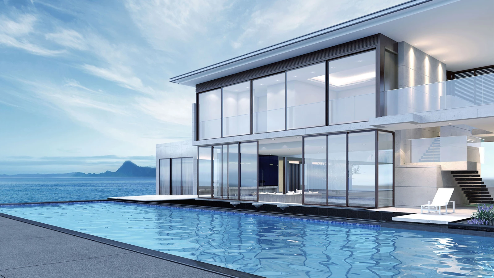 BC-S125 panoramic sliding door in an architectural setting