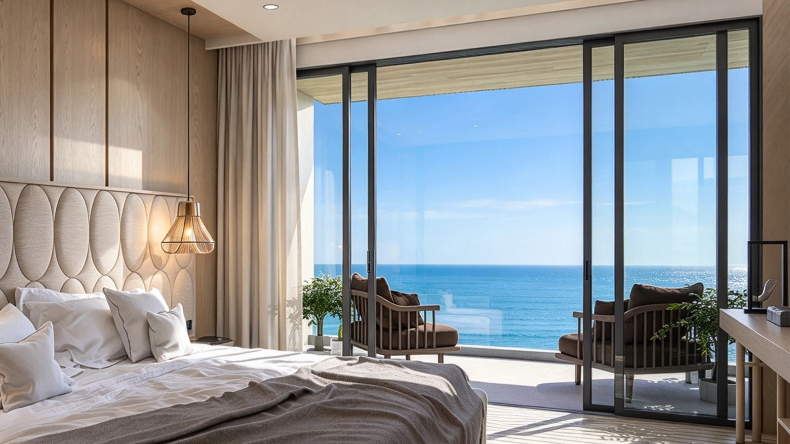 BC-S128 modular lift-slide door in an architectural setting