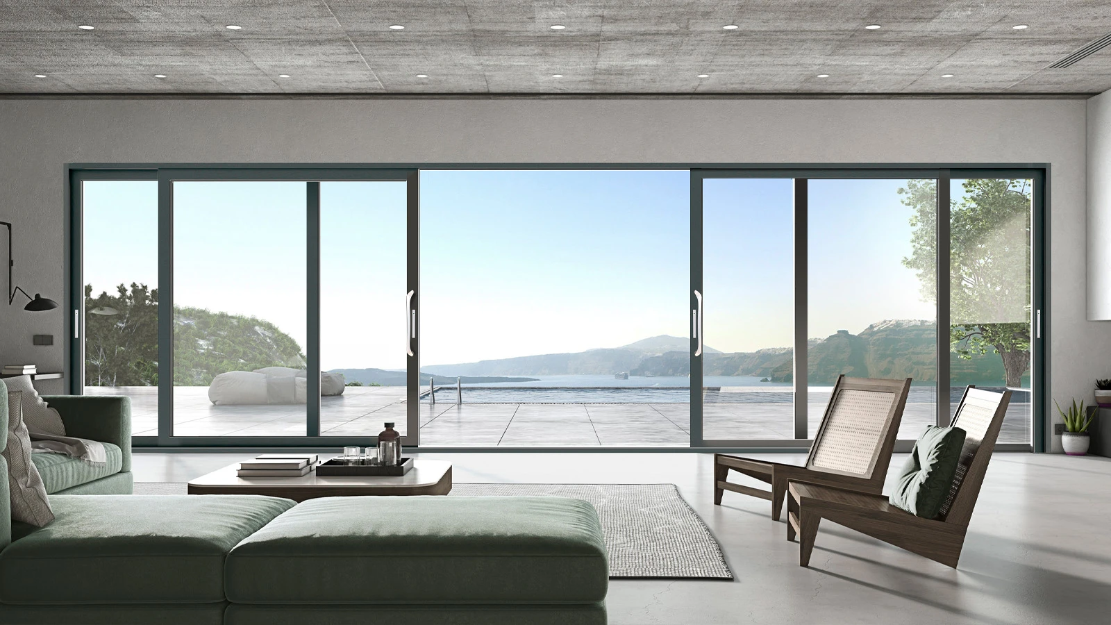 BC-S150 heavy lift-slide door in an architectural setting