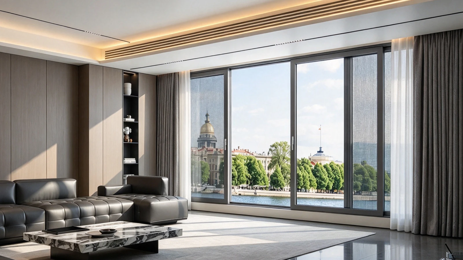 BC-MS100 Australian sub-frame sliding door in an architectural setting