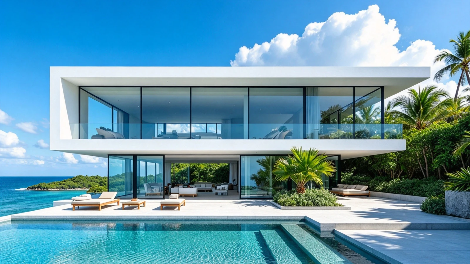 BC-MS126 tropical multi-track sliding door in an architectural setting