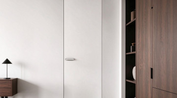 Synchronous Texture Aluminum Frame Wood Door