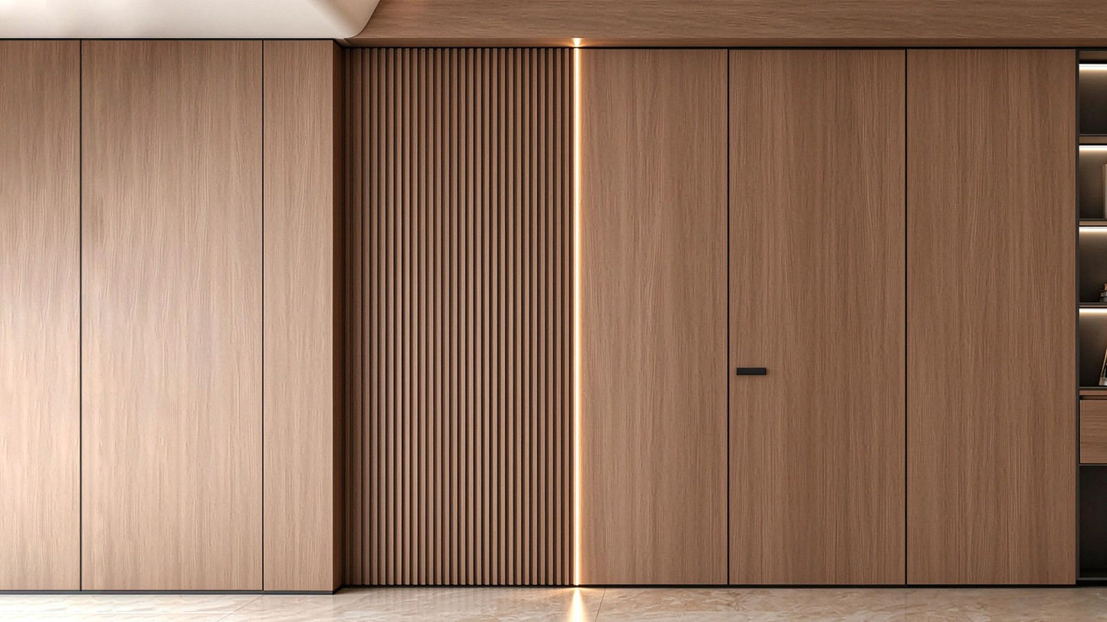 58 Wall-Integrated Aluminum-Wood Concealed Door