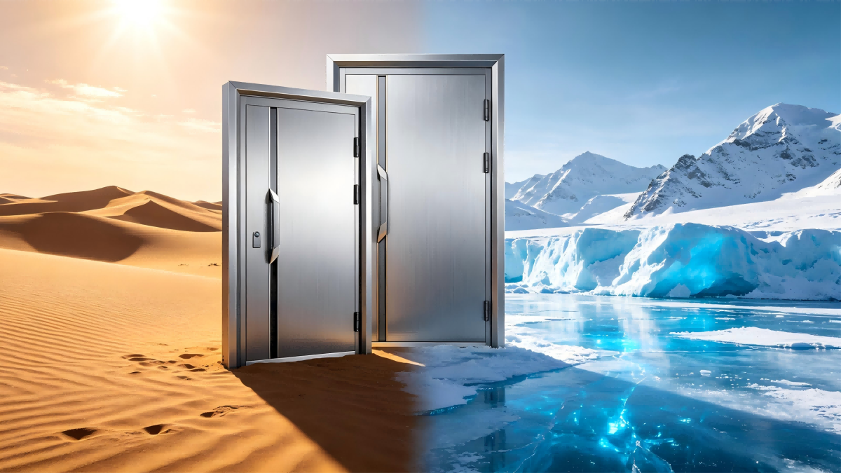Extreme environment order aluminum panel door