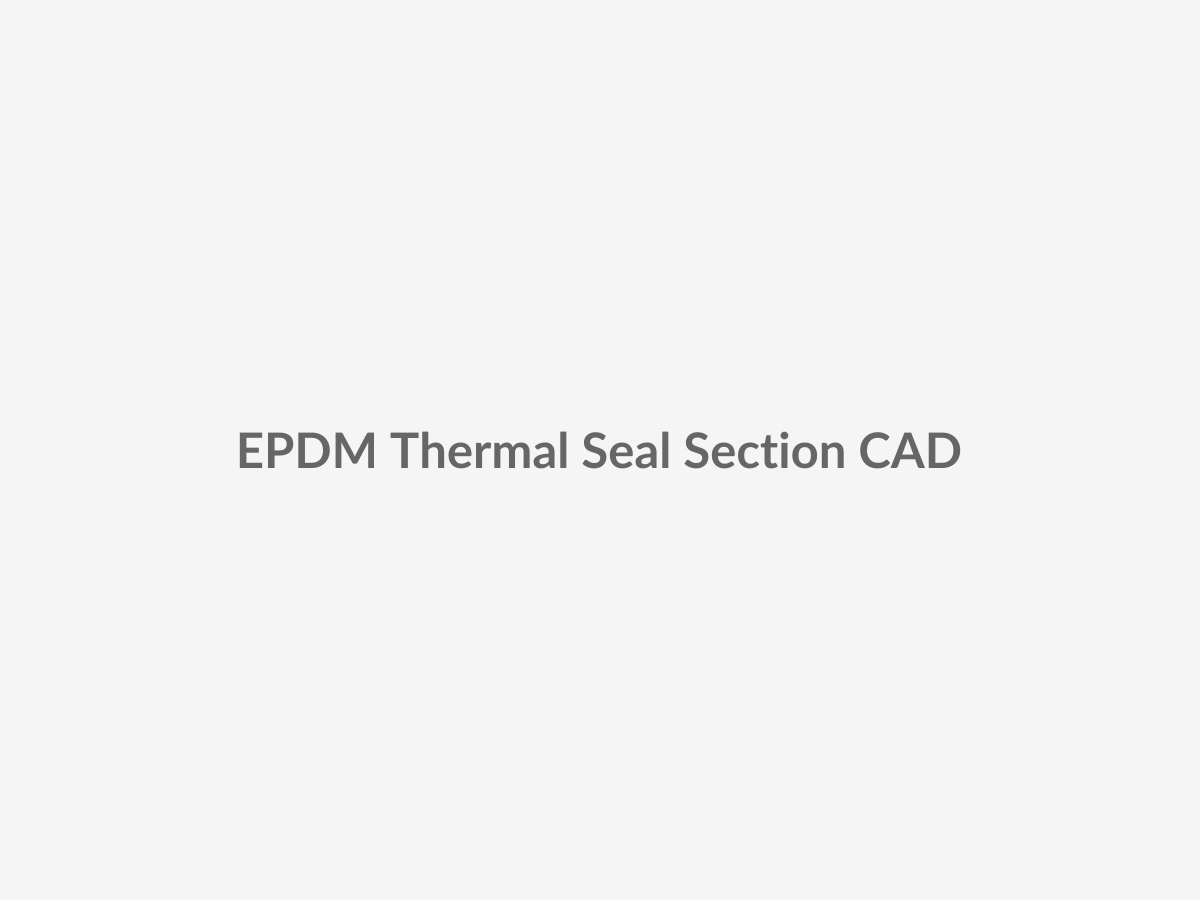 CAD sectional detail placeholder showing EPDM weather seals, pinch-resistant thermal break joints, and perimeter sealing structure in a sectional overhead door