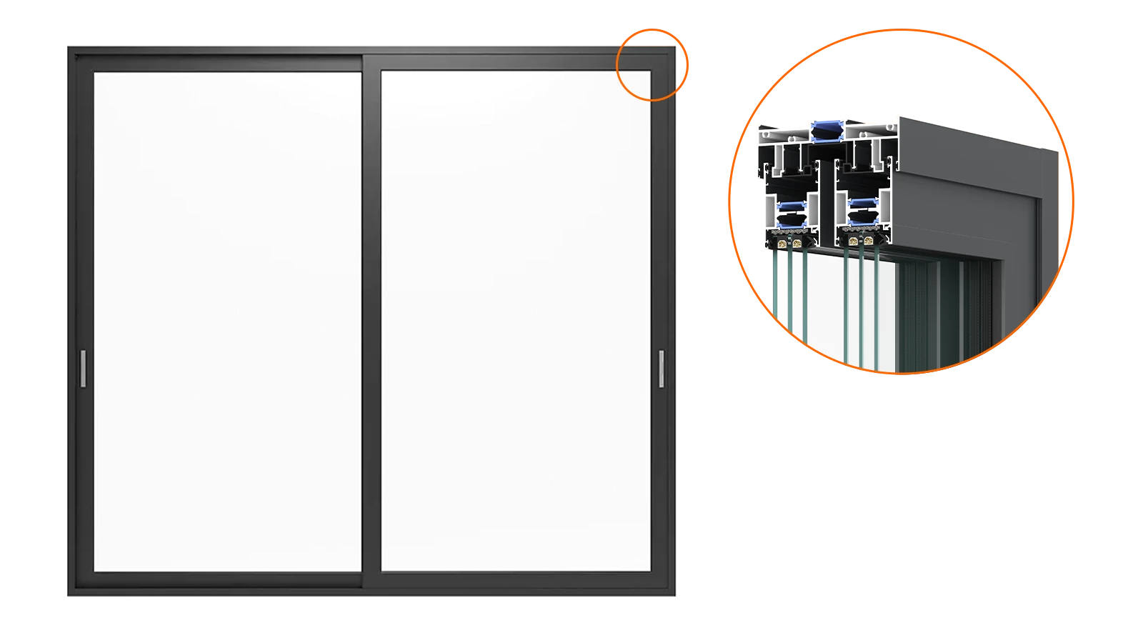 Thermal-break aluminum sliding door system