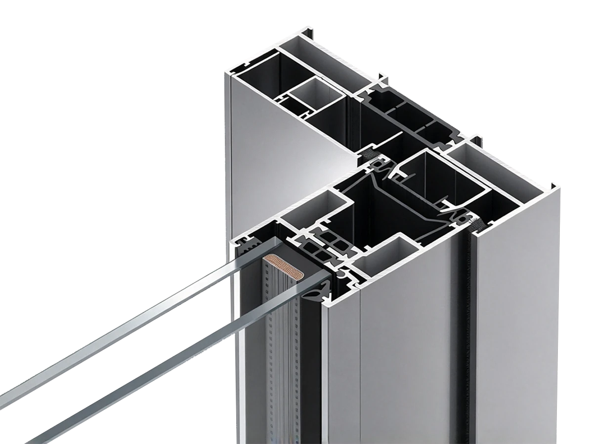 BC-S128 standard 72 mm sash profile detail