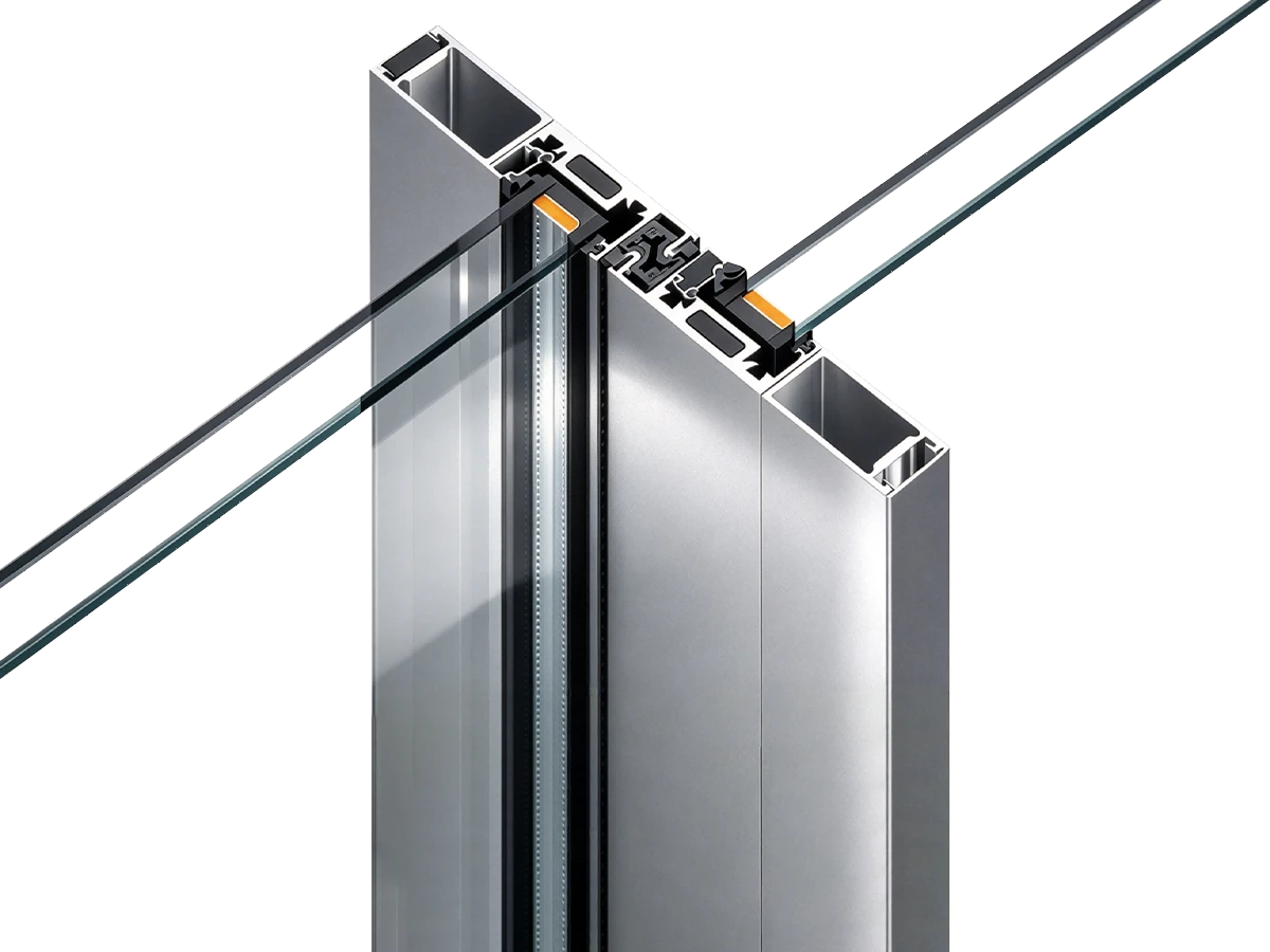 BC-S150 ultra-narrow 28 mm interlock profile detail
