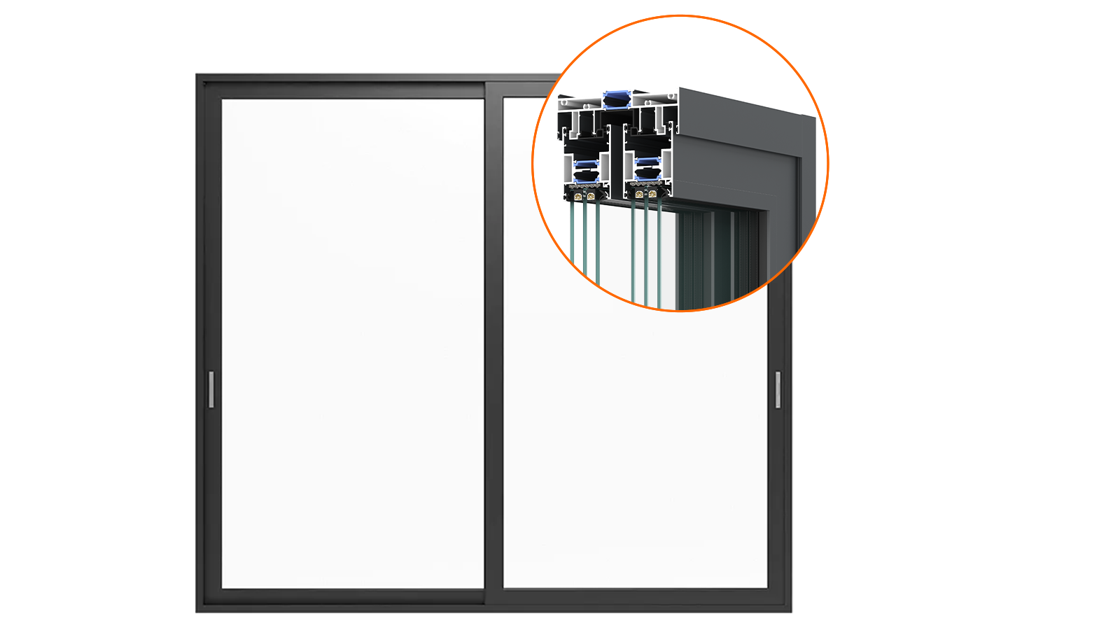 Thermal-break aluminum sliding door system