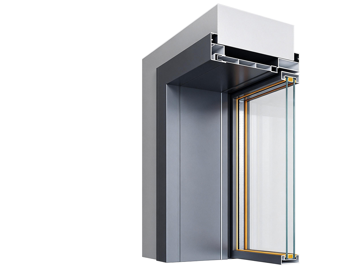 16x45 swing door section with 45 mm double casing