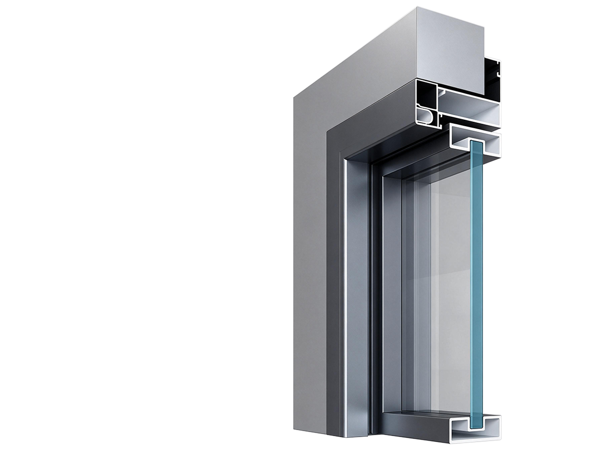 16x45 swing door section with 55 mm casing