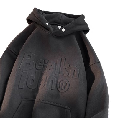 Premium OEM & ODM Custom Hoodie with 3D Embossed Logo High Gram Weight - Wetowear Brand