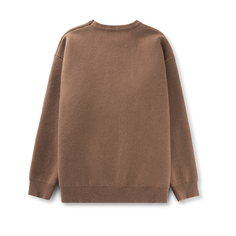 jacquard knit brown sweater