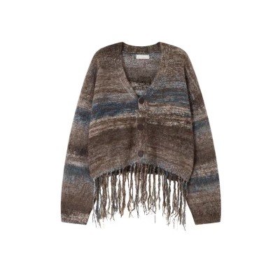 Wetowear Brand Custom Tie-Dye Knitted Mohair Wweaters Cardigan Sweater For Women | V-Neck High Quality Sweaters | Accept Samples ODM OEM