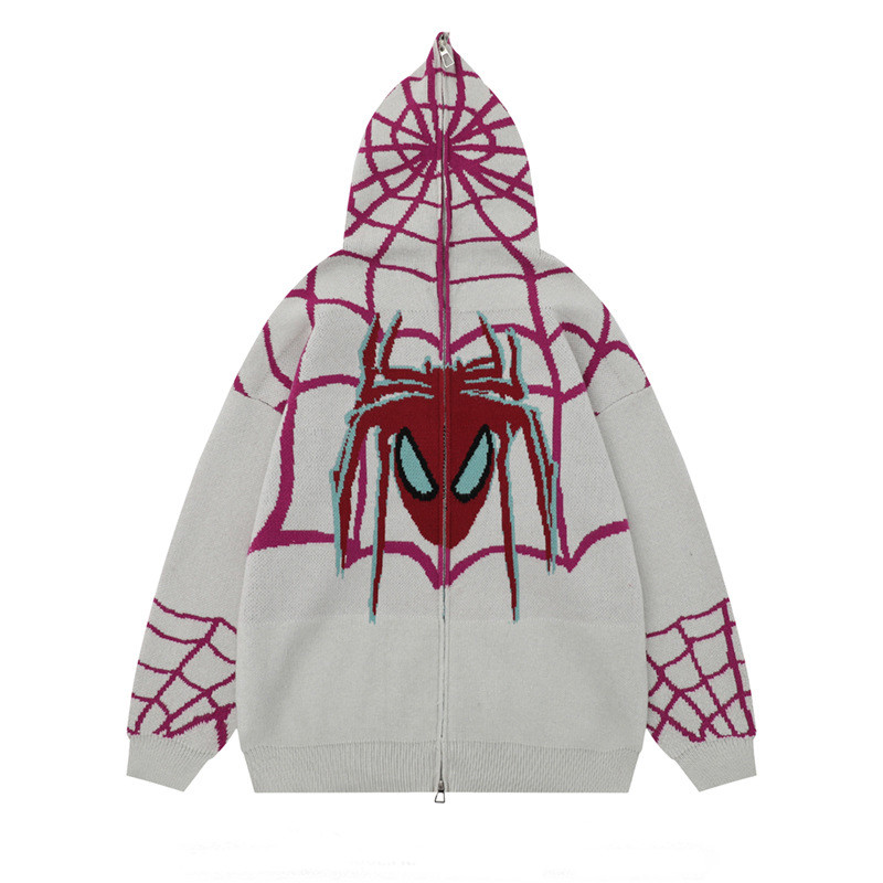 custom sweater cardigan spider web hoodie