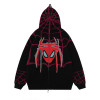 Brand Custom Sweater Cardigan Spider Web Hoodie Printed Pattern | Street Oversize Full Zip | Men's Sweaters