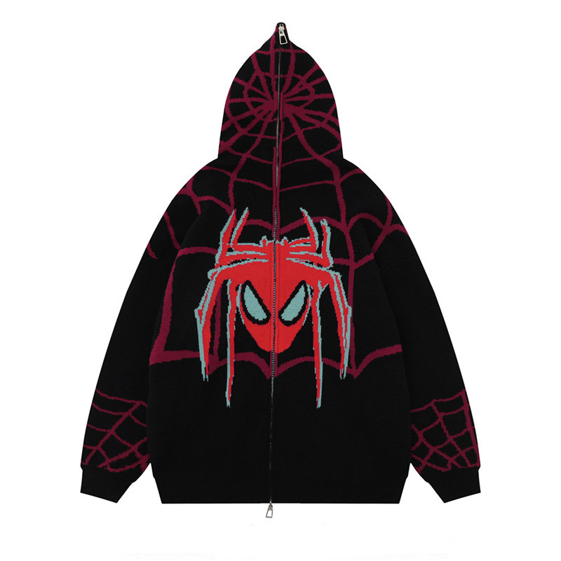 custom sweater cardigan spider web hoodie