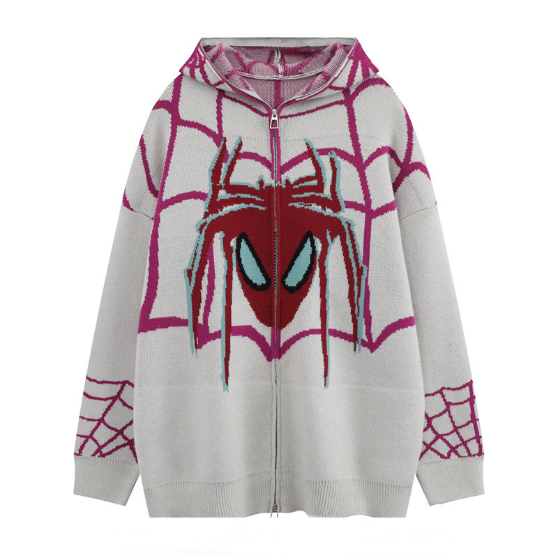 custom sweater cardigan spider web hoodie