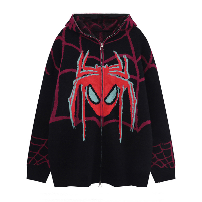 custom sweater cardigan spider web hoodie