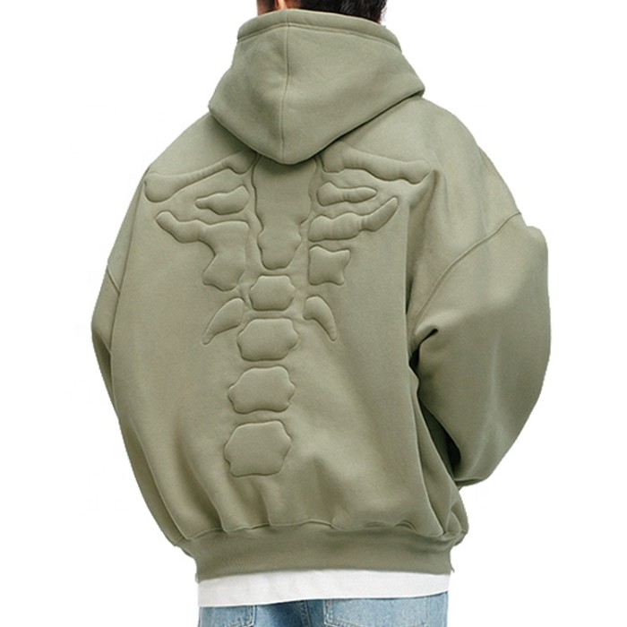 Wetowear Custom 3D Sponge Embroidery Hoodie | Highweight Pure Cotton Embroidered Skull | Samples Accept To Print