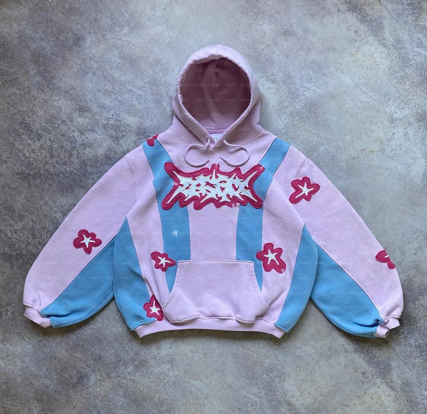 Custom appliqué embroidered hoodie