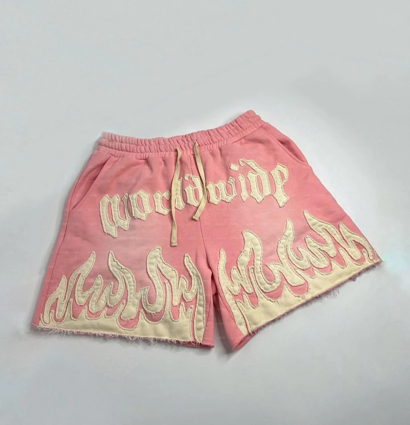 Custom appliqué embroidery shorts