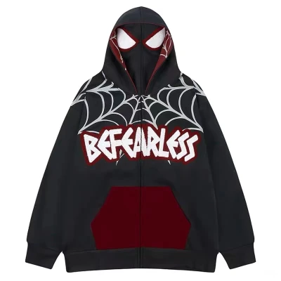 Brand Custom Spiderman Hoodie Mens|Spider Hood Screen Printing 420GSM Sweatshirt|Men's Trendy Hoodie