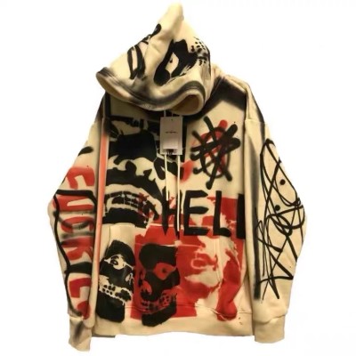 Wetowear Brand Custom Subculture Cyber Rock Punk Hoodie | Y2k Hip-Hop Hand-Painted Graffiti | Women's Sweatshirt