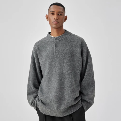 WTW Henry Collar Sweater For Men | Machine Washable Sweater | Sense of Luxury Style Knitted Sweater