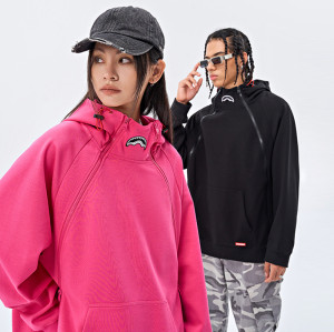 WTW Double Zipper Hoodie | Shark Pattern Hoodie | 60% Cotton 40% Polyester | Long Sleeve Sweatshirt