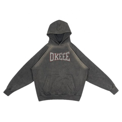 Elevate Your Fashion Game with Wetowear Brand Wholesale hot-drilled Hoodies - Custom Rhinestone Designs, Vintage Wash