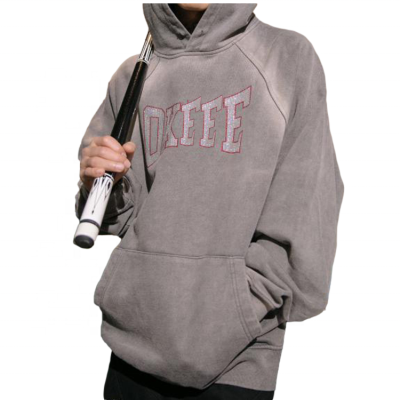 Elevate Your Fashion Game with Wetowear Brand Wholesale hot-drilled Hoodies - Custom Rhinestone Designs, Vintage Wash