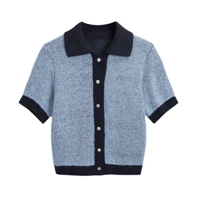 Wetowear Custom Logo Women's Knitted Polo Shirt | Buttoned 3/4 Sleeve Knitted Sweater | OEM ODM