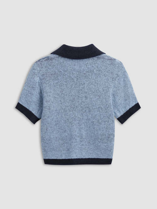 Wetowear Custom Logo Women's Knitted Polo Shirt | Buttoned 3/4 Sleeve Knitted Sweater | OEM ODM