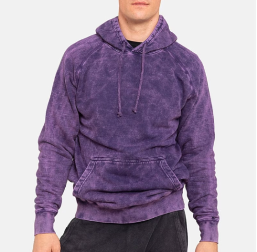 Custom Streetwear Clothing Premium Cotton Vintage Wash Raglan Hooded Sweatshirt Acid Wash Hoodie