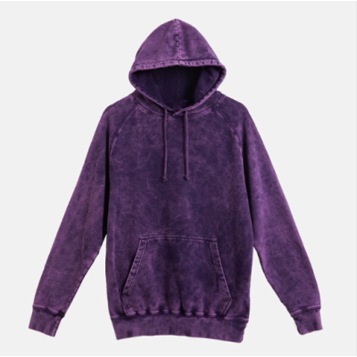 Custom Streetwear Clothing Premium Cotton Vintage Wash Raglan Hooded Sweatshirt Acid Wash Hoodie