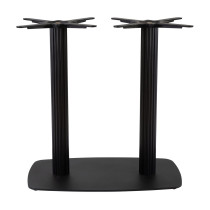 Moderno Commercial Table Base - Black Fluted Large Rectangular with Radius Edges