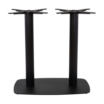 Moderno Commercial Table Base - Black Fluted Large Rectangular with Radius Edges