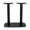 Moderno Commercial Table Base - Black Fluted Large Rectangular with Radius Edges