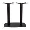 Moderno Commercial Table Base - Black Fluted Large Rectangular with Radius Edges