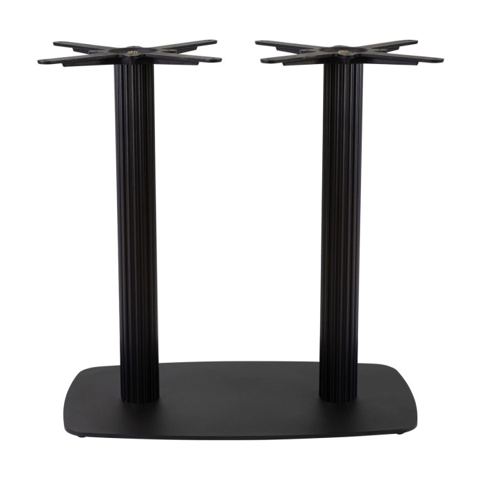 Moderno Commercial Table Base - Black Fluted Large Rectangular with Radius Edges