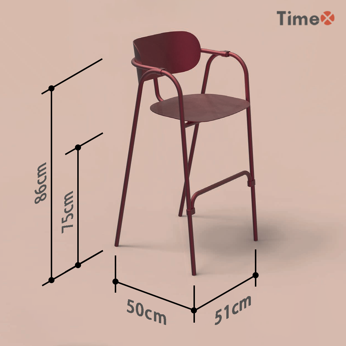 Dimension drawing of design metal chair wholesale