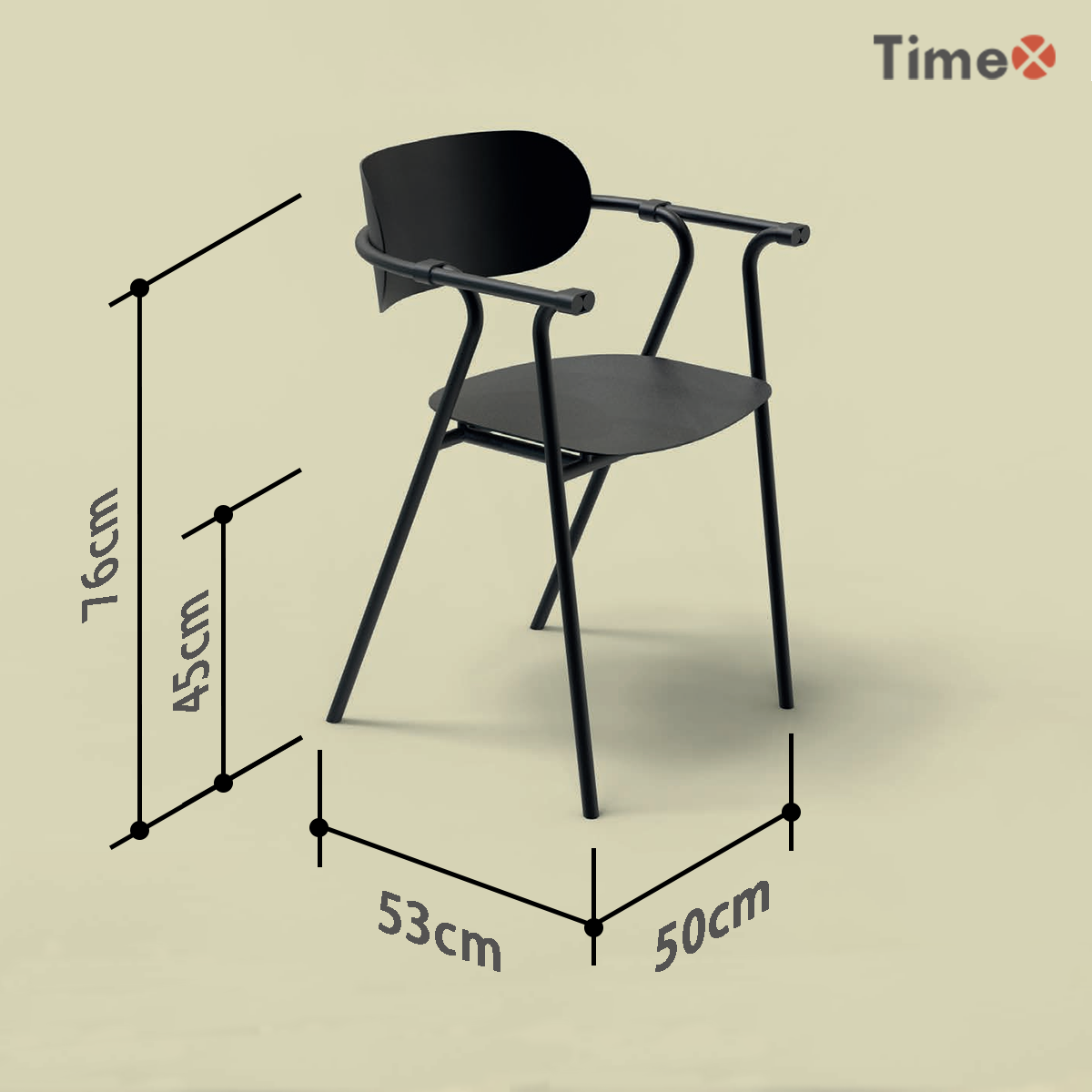 Dimension drawing of  the Bond Chair.