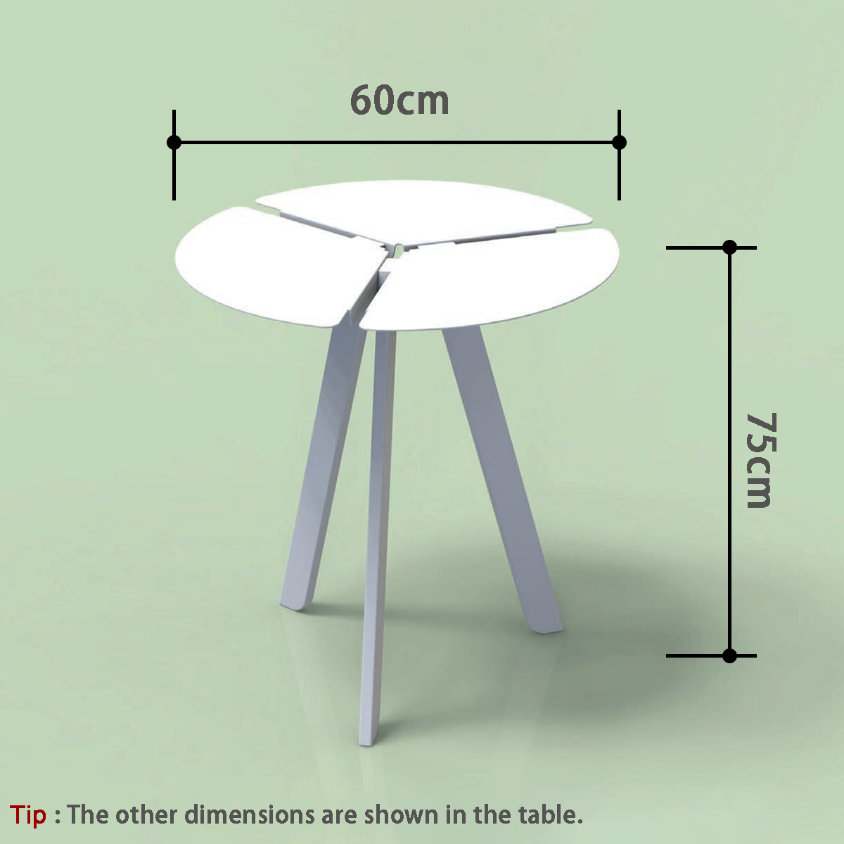 Dimension drawing of Trio.