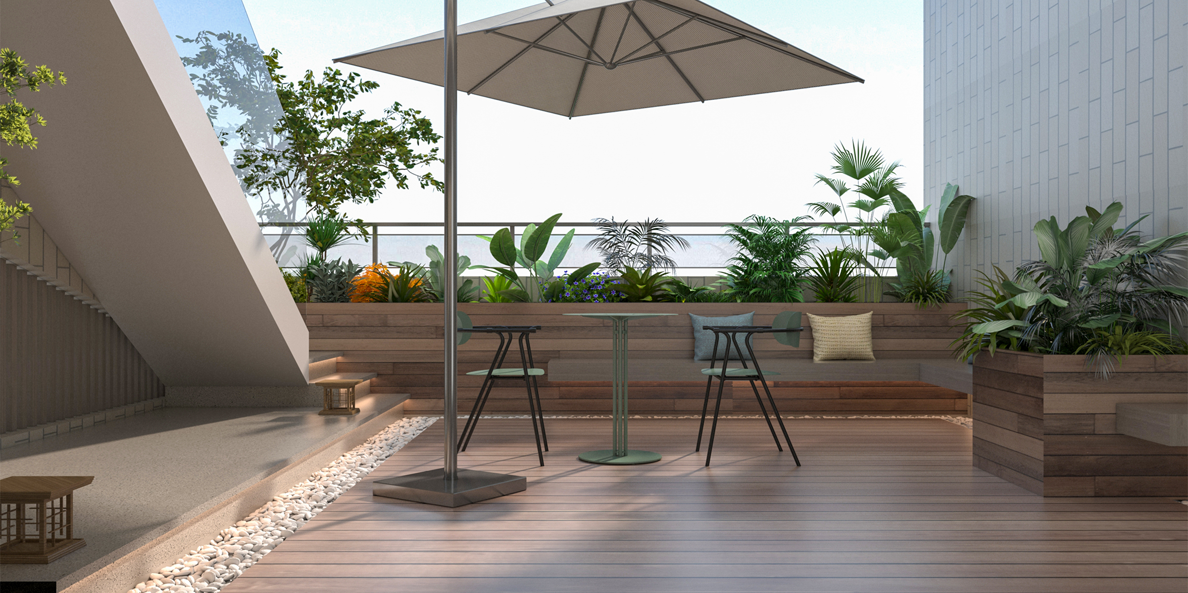 Der Bond Chair ist ein Metallstuhl, der in Hotelcafés oder im Außenbereich verwendet wird.