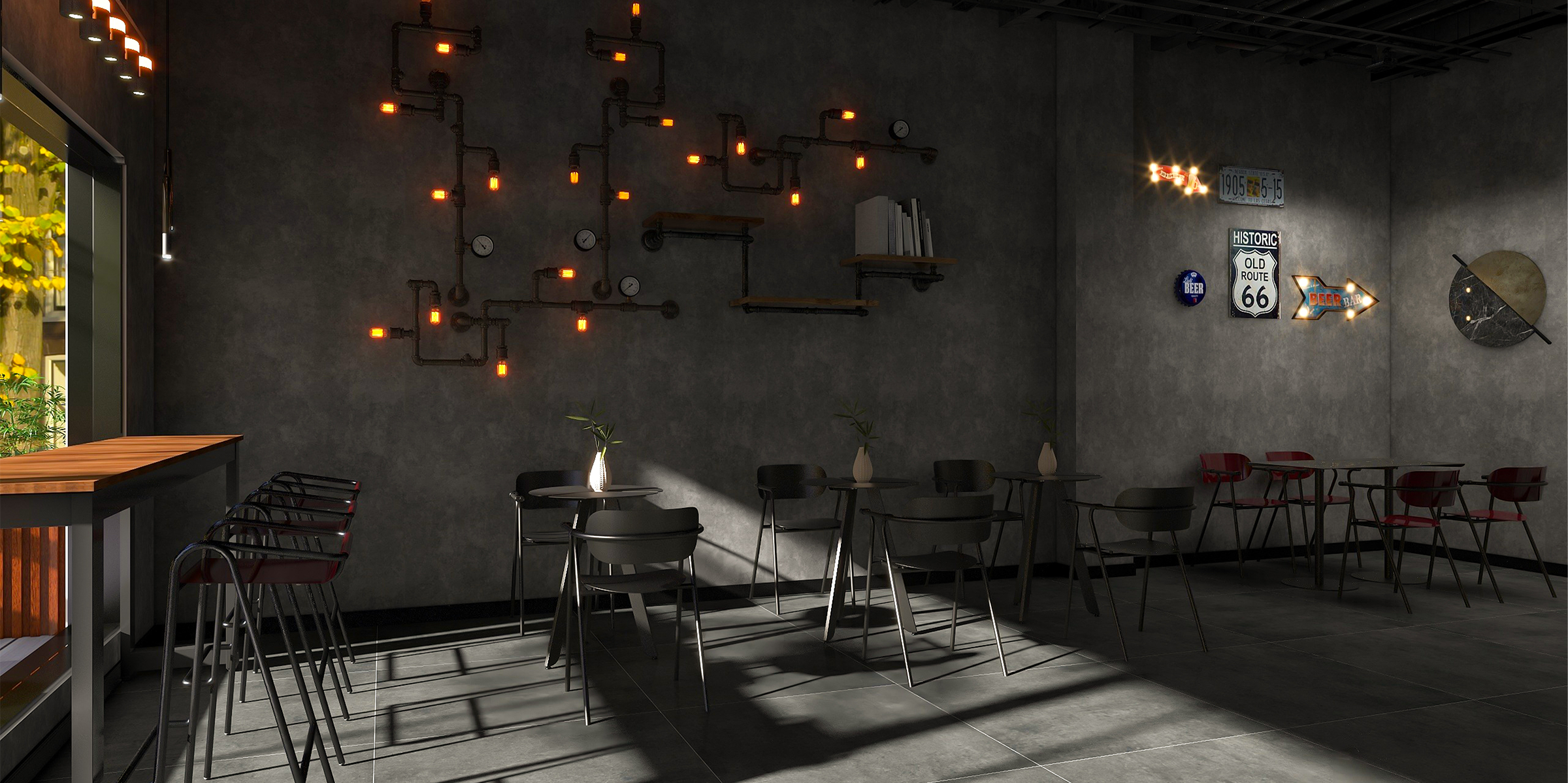 Der Bond Chair ist ein Metallstuhl, der in Hotelcafés oder im Außenbereich verwendet wird.