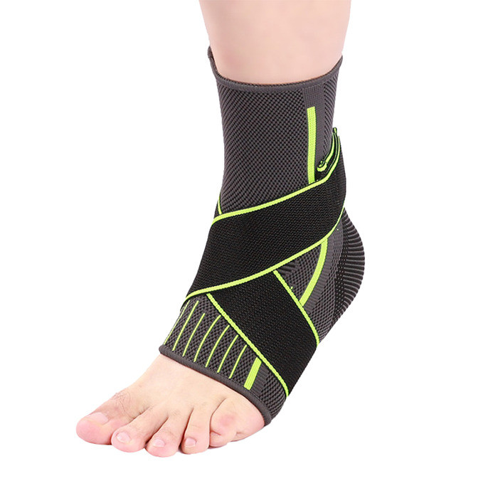 Wholesale Knitted Ankle Support Compression Sleeve For Swelling | Pressurized, Anti-sprain | Breathable Fabric, Velcro Strap | For Basketball, Soccer, Gymnastics