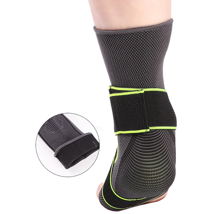 Wholesale Knitted Ankle Support Compression Sleeve For Swelling | Pressurized, Anti-sprain | Breathable Fabric, Velcro Strap | For Basketball, Soccer, Gymnastics