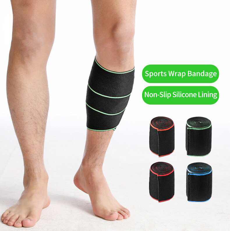 Wholesale Compression Calf Support Muscle Strain Brace Manufacturer | Elastic Bandage | Silicone Non-Slip, Adjustable Velcro | For Basketball