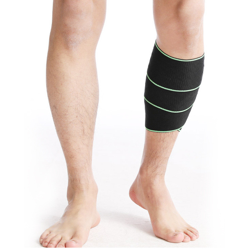 Wholesale Compression Calf Support Muscle Strain Brace Manufacturer | Elastic Bandage | Silicone Non-Slip, Adjustable Velcro | For Basketball